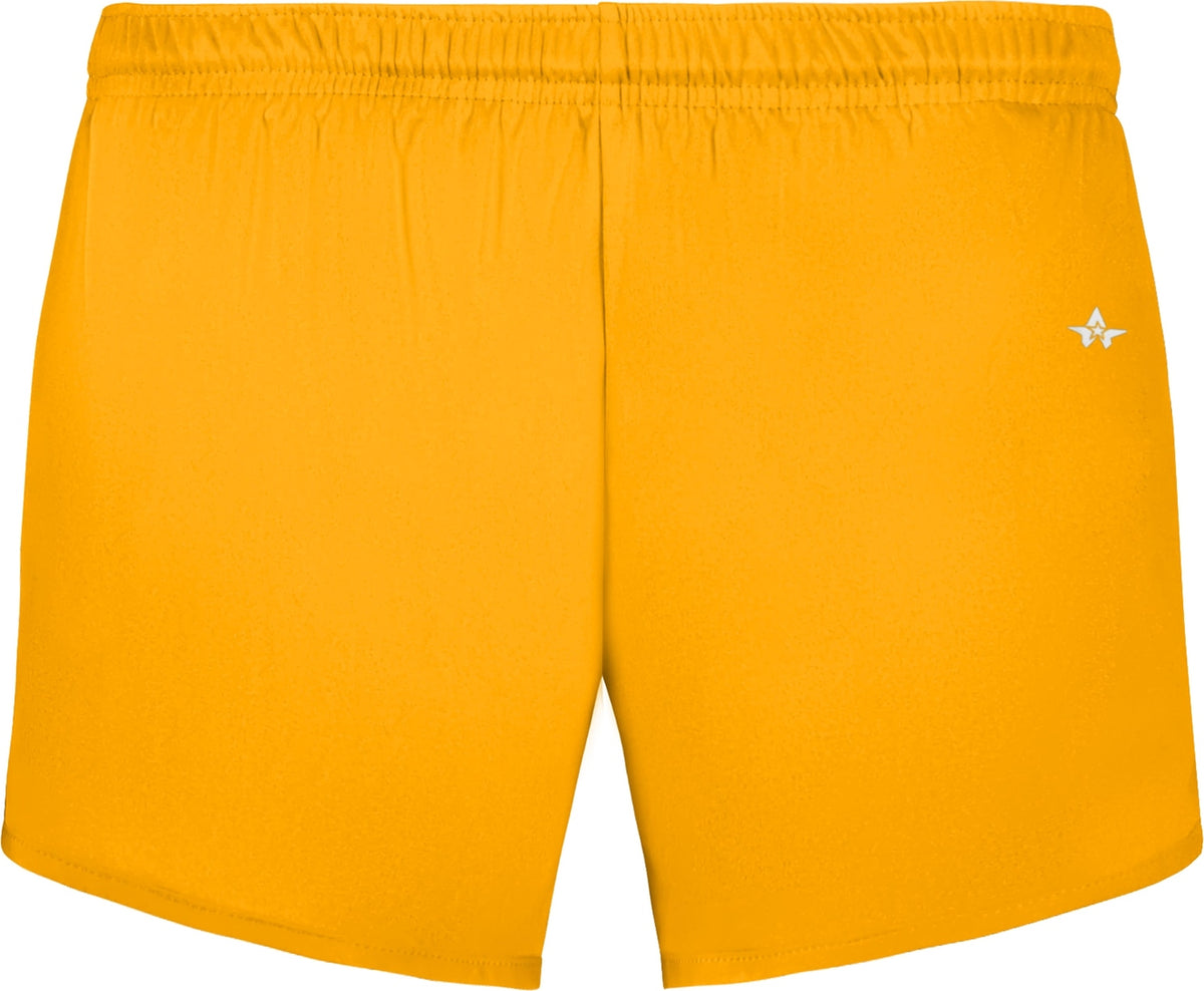 Front View of GOLD LADIES B-CORE TRACK SHORT