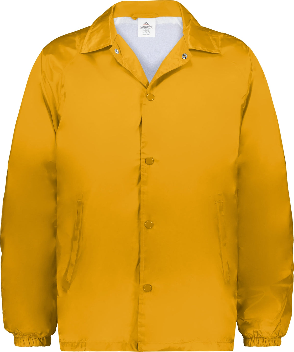 Front View of GOLD NYLON COACH S JACKET/LINED