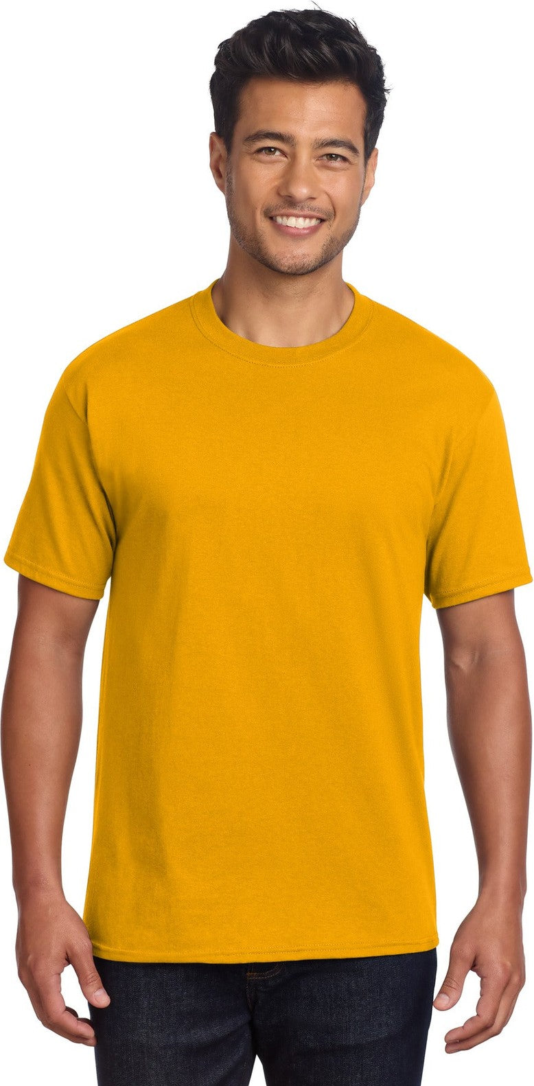 Front View of Gold Port & Co Core Cotton DTG Tee PC54DTG