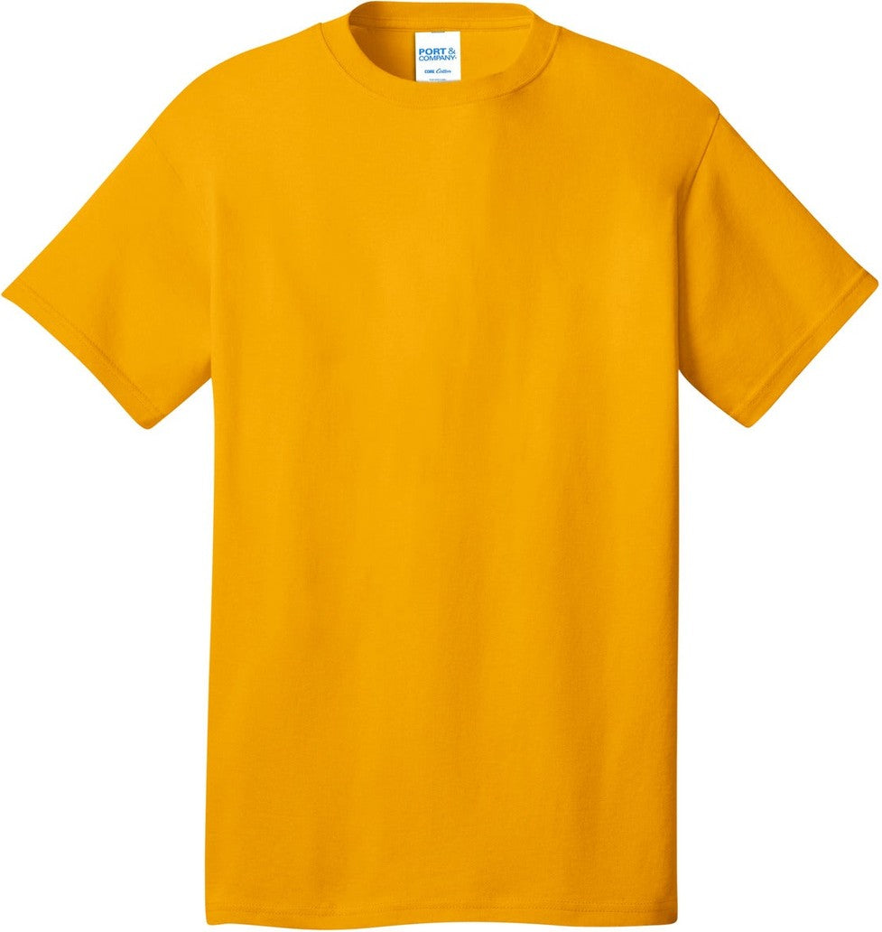 Front View of Gold Port & Co Core Cotton DTG Tee PC54DTG