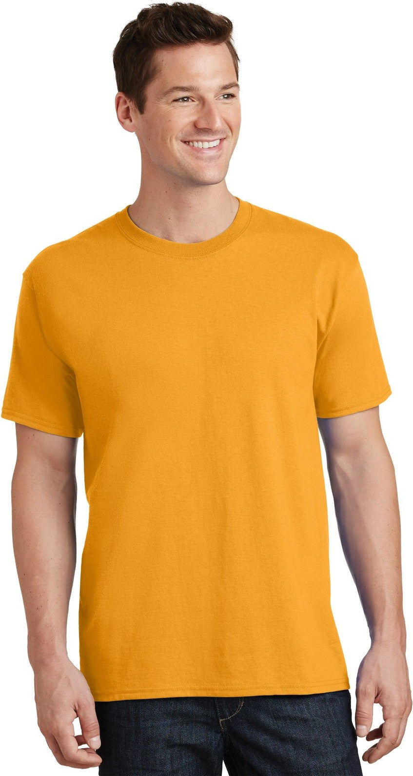 Front View of Gold Port & Co Tall Core Cotton Tee PC54T