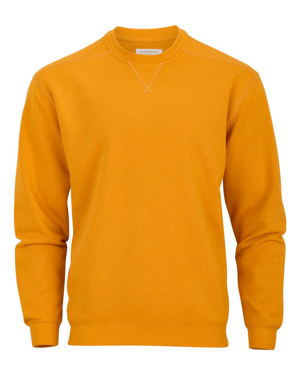 Front View of Golden Amber Fleece Crew Pullover - BM5101
