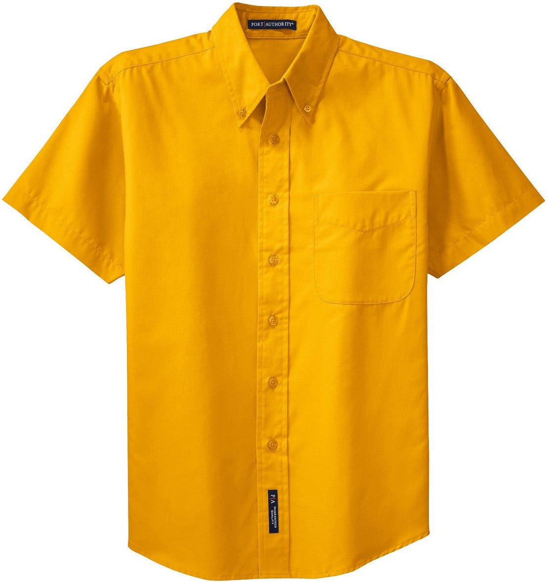 Front View of Gold/Gold Port Authority Short Sleeve Easy Care Shirt. S508