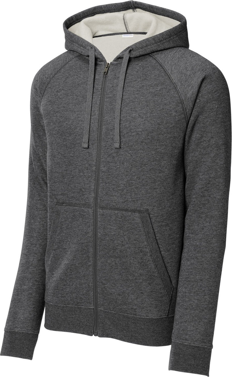 Front View of GphHeather Sport-Tek Drive Fleece Hooded Full-Zip STF201