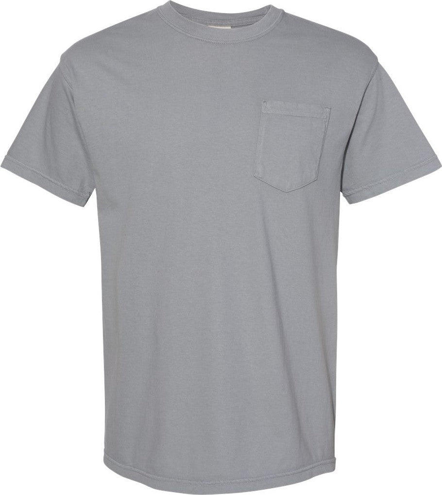 Front View of Granite Garment-Dyed Heavyweight Pocket T-Shirt - 6030