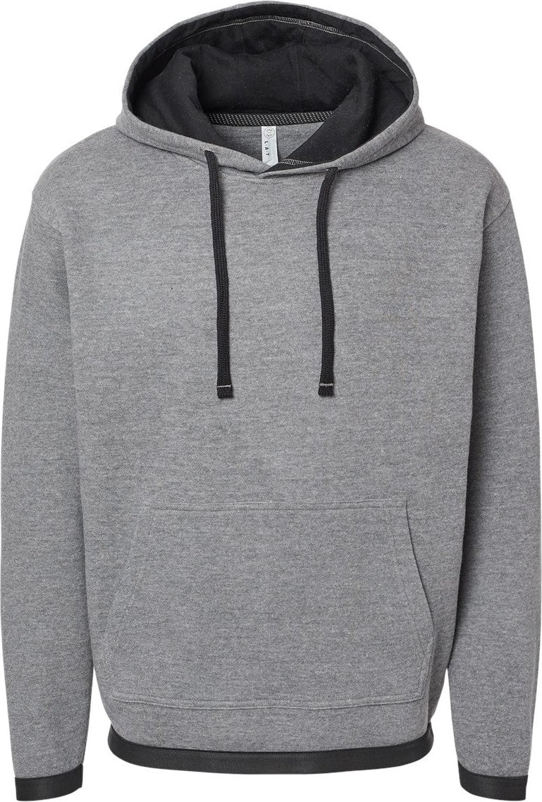 Front View of Granite Heather/ Black The Statement Fleece Hoodie - 6996