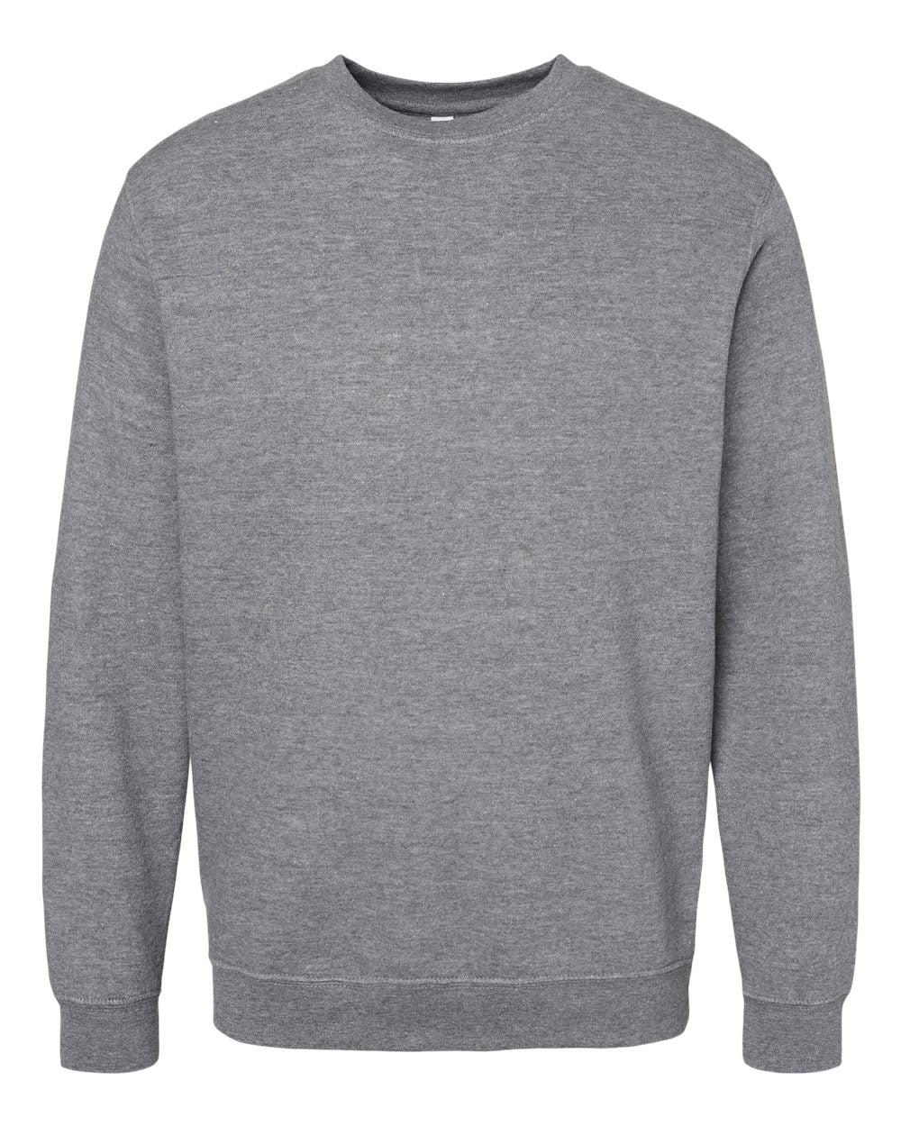 Front View of Granite Heather Elevated Fleece Crewneck Sweatshirt - 6925