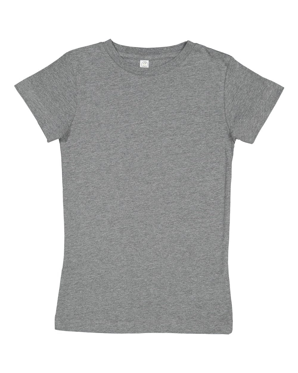 Front View of Granite Heather Girls' Fine Jersey Tee - 2616