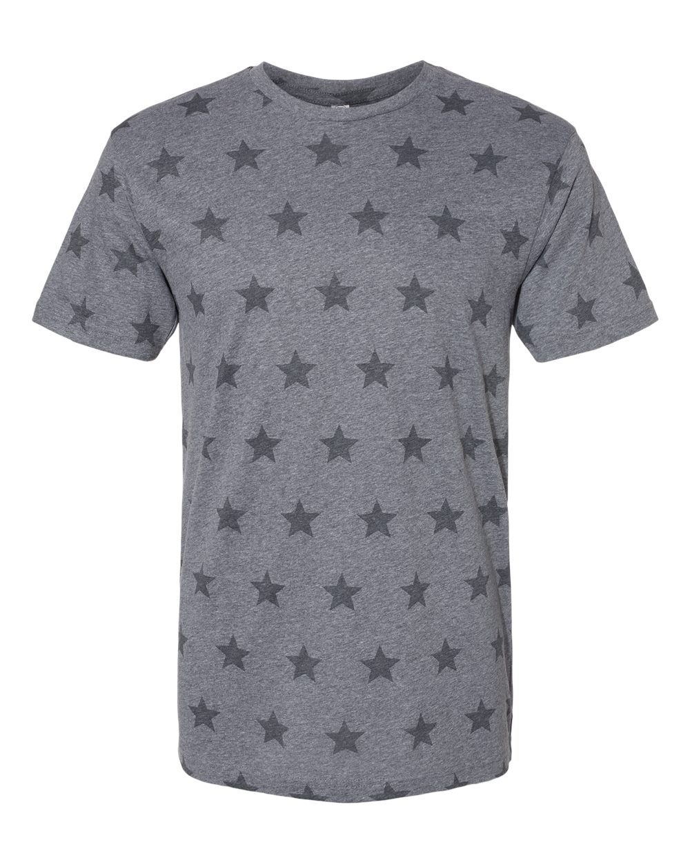 Front View of Granite Heather Star Star Print Tee - 3929