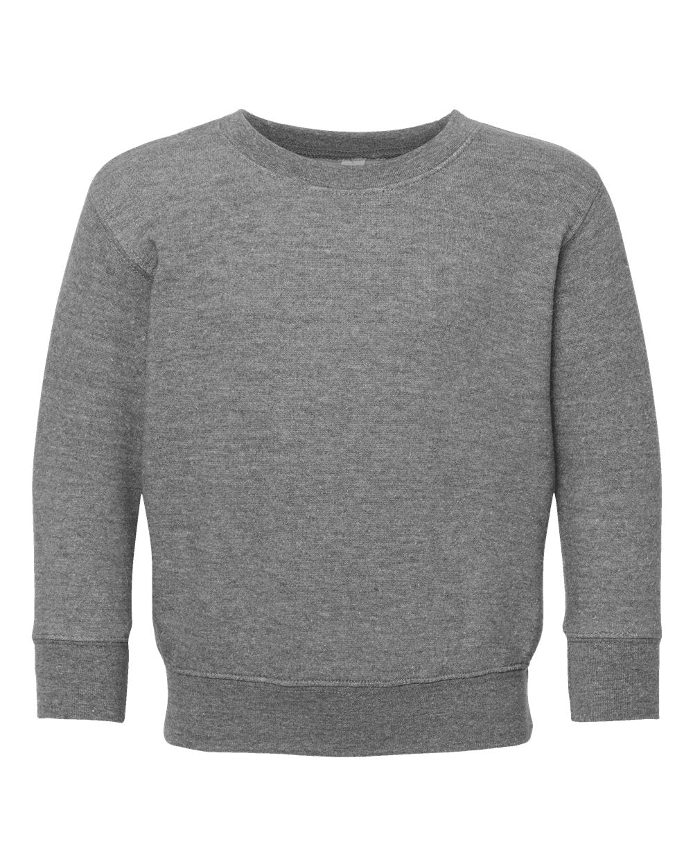 Front View of Granite Heather Toddler Fleece Crewneck Sweatshirt - 3317