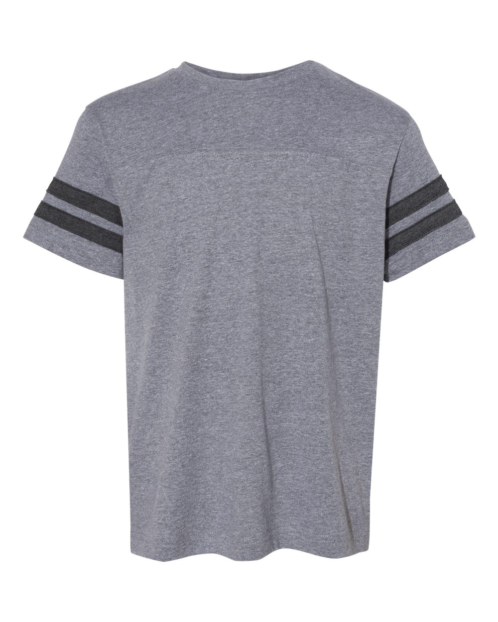 Front View of Granite Heather/ Vintage Smoke Youth Football Fine Jersey Tee - 6137
