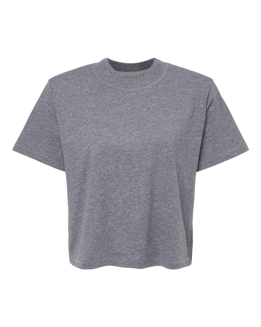 Front View of Granite Heather Women's Boxy Tee - 3518