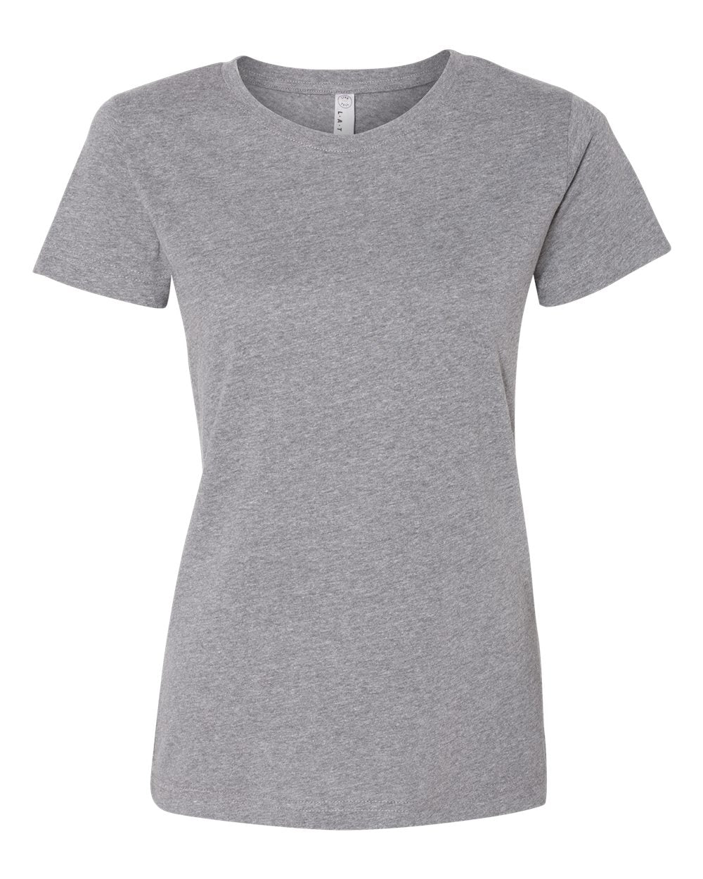 Front View of Granite Heather Women's Fine Jersey Tee - 3516