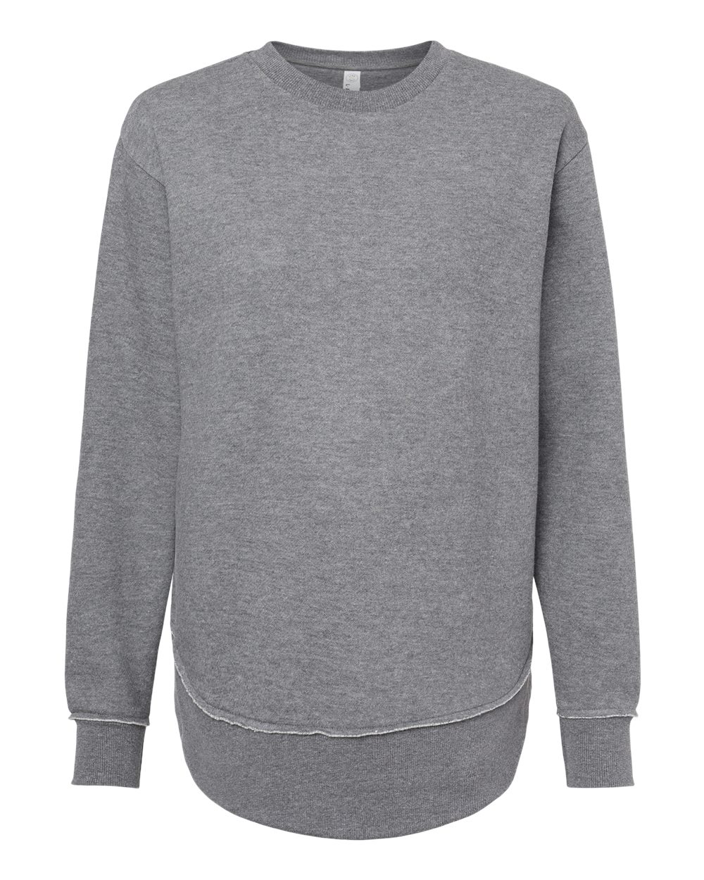 Front View of Granite Heather Women&#39;s Weekend Fleece Crewneck Sweatshirt - 3525