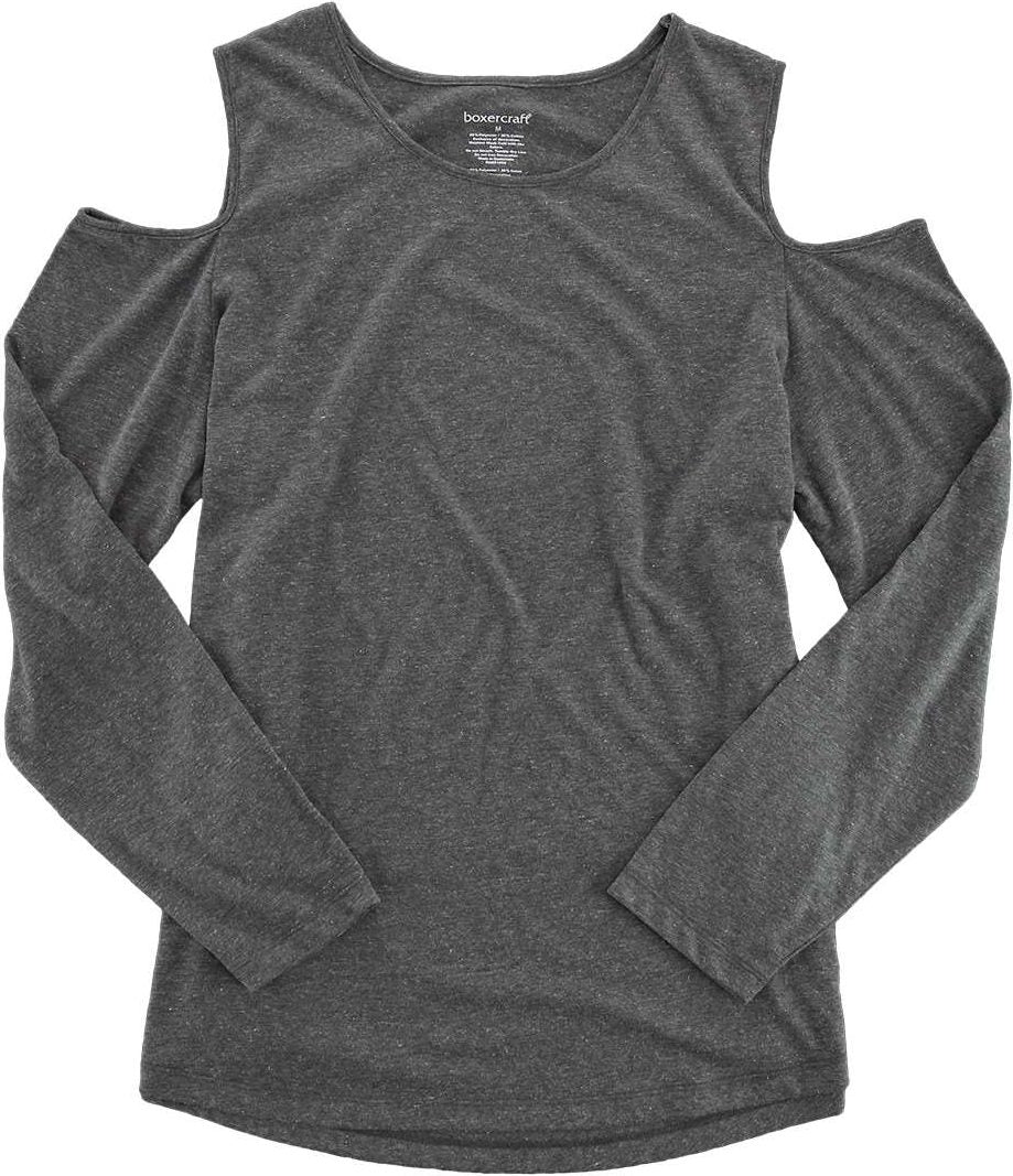 Front View of Granite Women's Cold Shoulder Long Sleeve T-Shirt - T31