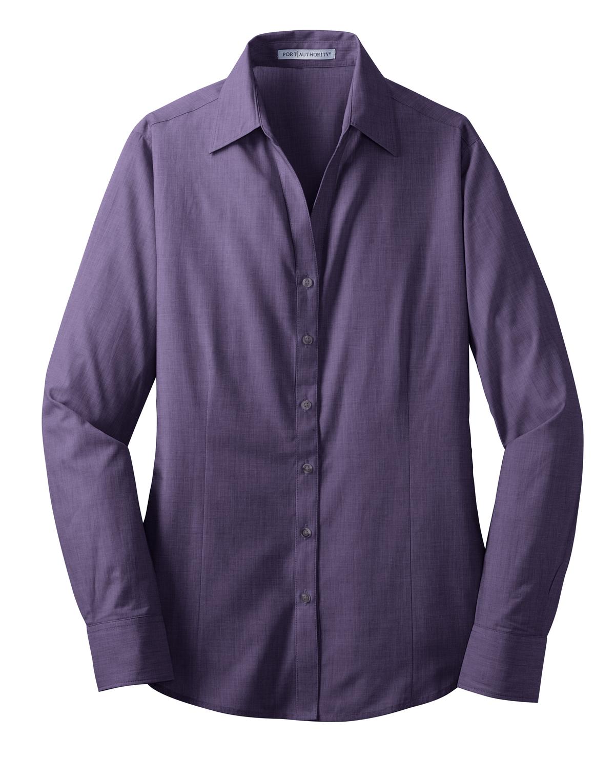 Front View of Grape Harvest Port Authority Women's Crosshatch Easy Care Shirt. L640