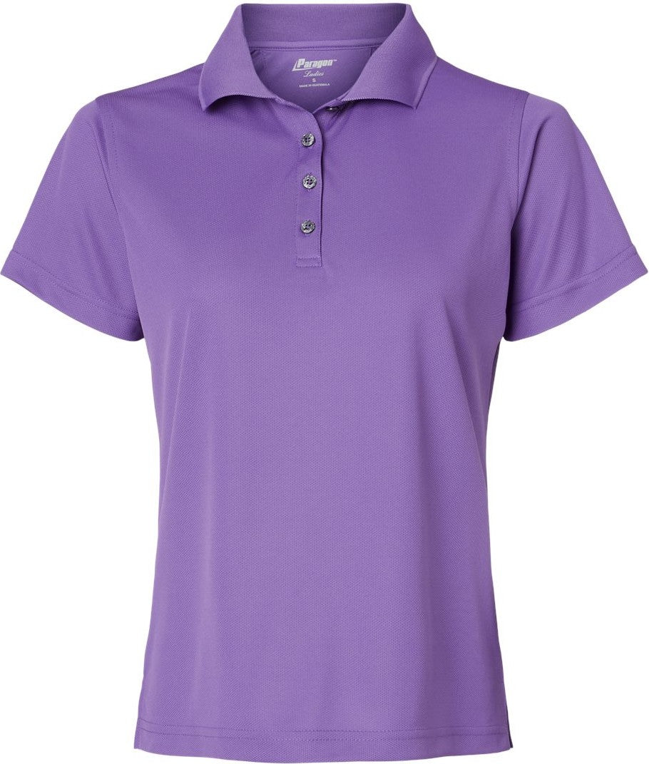 Front View of Grape Women's Saratoga Performance Mini Mesh Polo - 104
