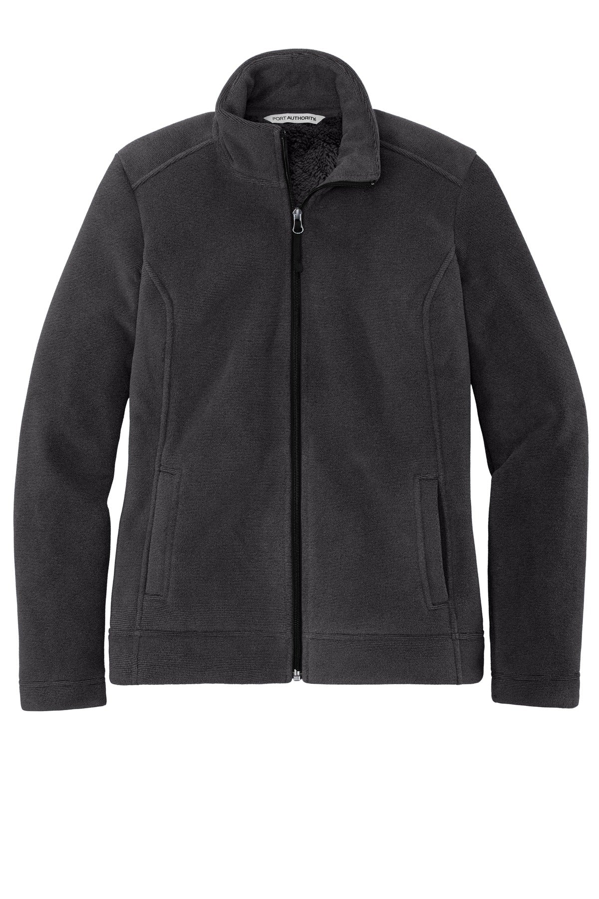 Front View of Graph/Dp Black Port Authority Women's Ultra Warm Brushed Fleece Jacket. L211