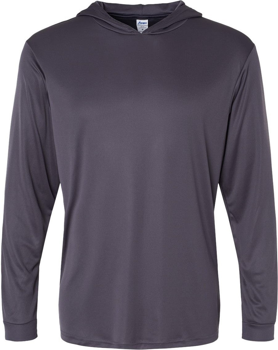 Front View of Graphite Bahama Performance Hooded Long Sleeve T-Shirt - 220