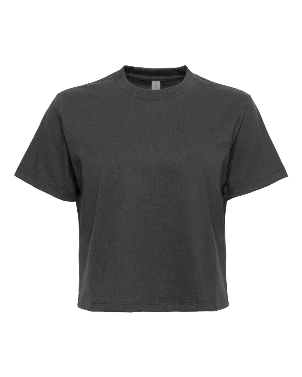 Front View of Graphite Black Women's Heavyweight Boxy T-Shirt - 7610