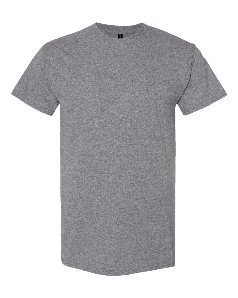 Front View of Graphite Heather Heavy Cotton™ T-Shirt - 5000