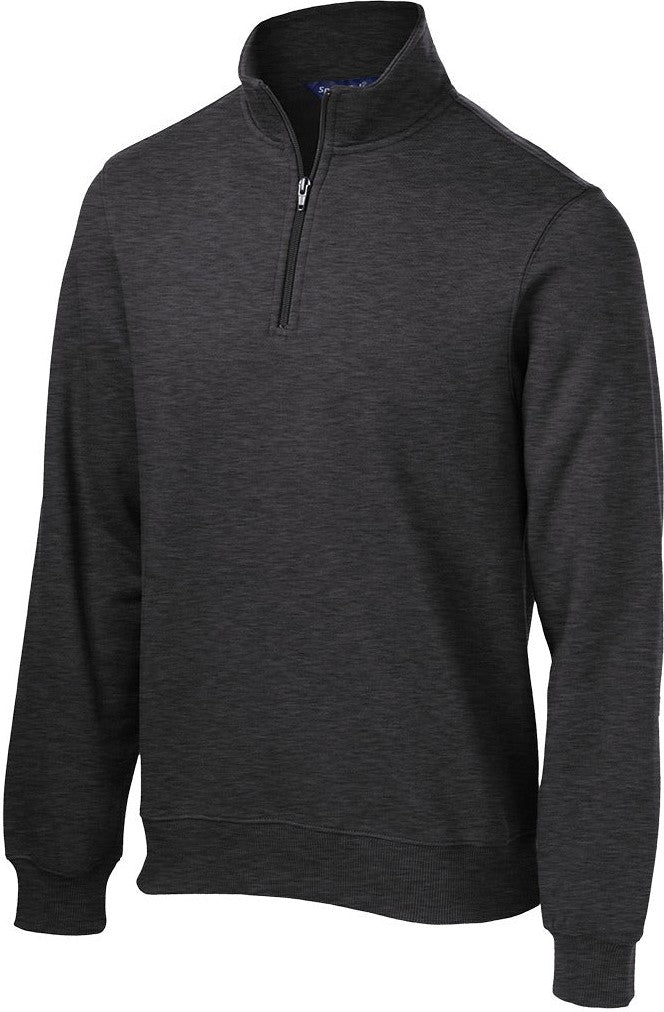 Front View of Graphite Hthr Sport-Tek 1/4-Zip Sweatshirt. ST253