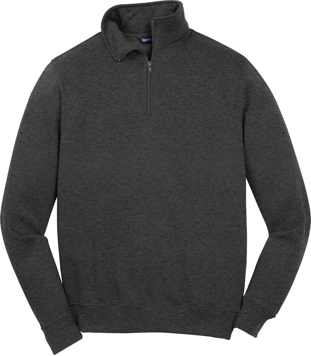Front View of Graphite Hthr Sport-Tek Tall 1/4-Zip Sweatshirt. TST253