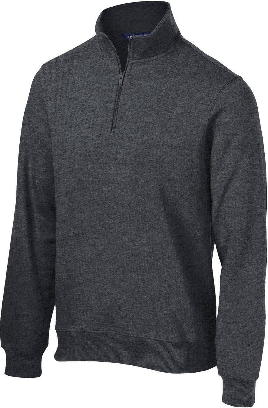 Front View of Graphite Hthr Sport-Tek Tall 1/4-Zip Sweatshirt. TST253
