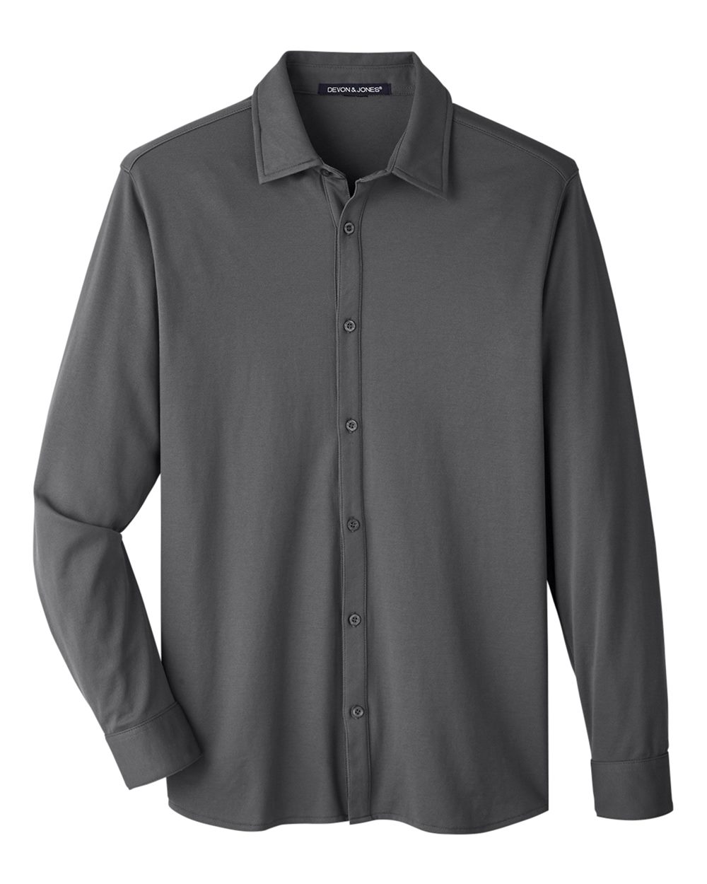Front View of Graphite Men's CrownLux Performance® Plaited Dress Shirt - DG20Z