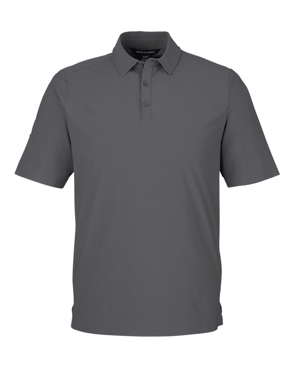 Front View of Graphite Men's CrownLux Performance® Windsor Welded Polo - DG110