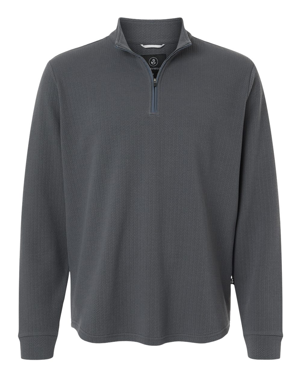 Front View of Graphite Men's Luke Quarter-Zip Pullover - SWL500 plain
