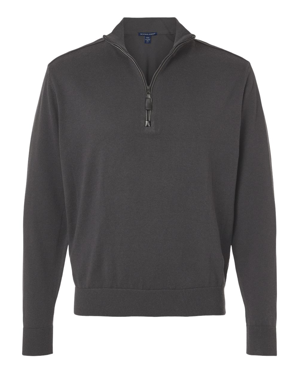 Front View of Graphite Men's New Classic Quarter-Zip Sweater - DG446
