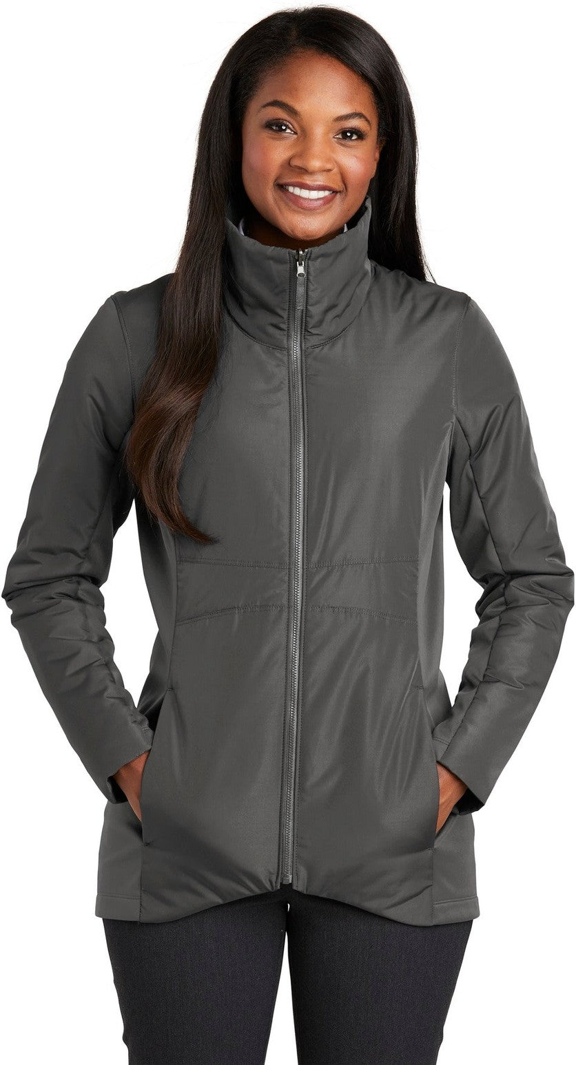 Front View of Graphite Port Authority Women's Collective Insulated Jacket. L902