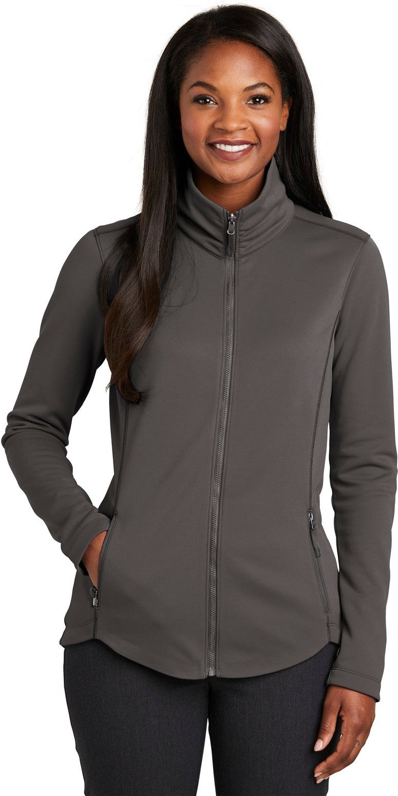 Front View of Graphite Port Authority Women's Collective Smooth Fleece Jacket. L904
