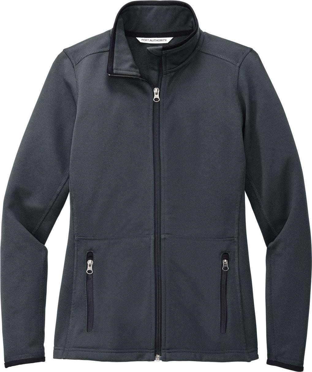 Front View of Graphite Port Authority Women's Pique Fleece Jacket. L222