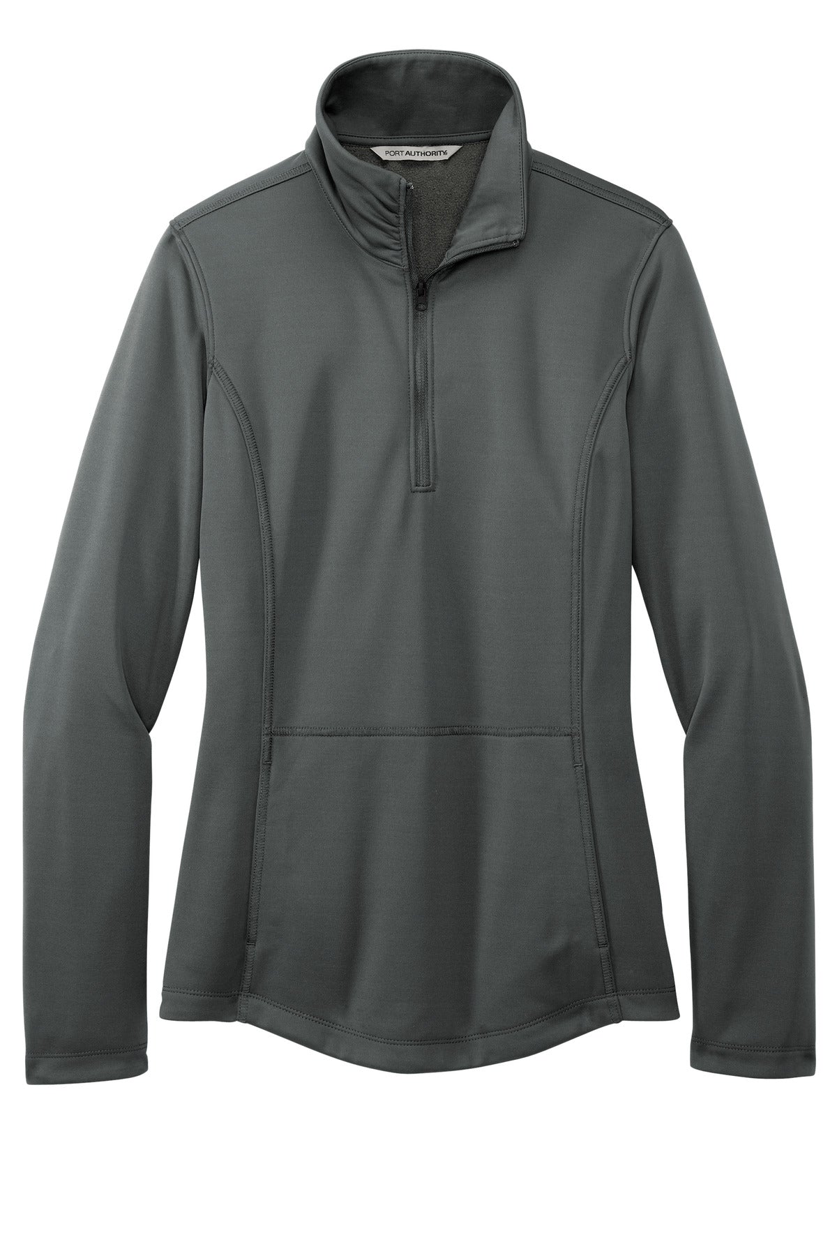 Front View of Graphite Port Authority Women's Smooth Fleece 1/4-Zip L804