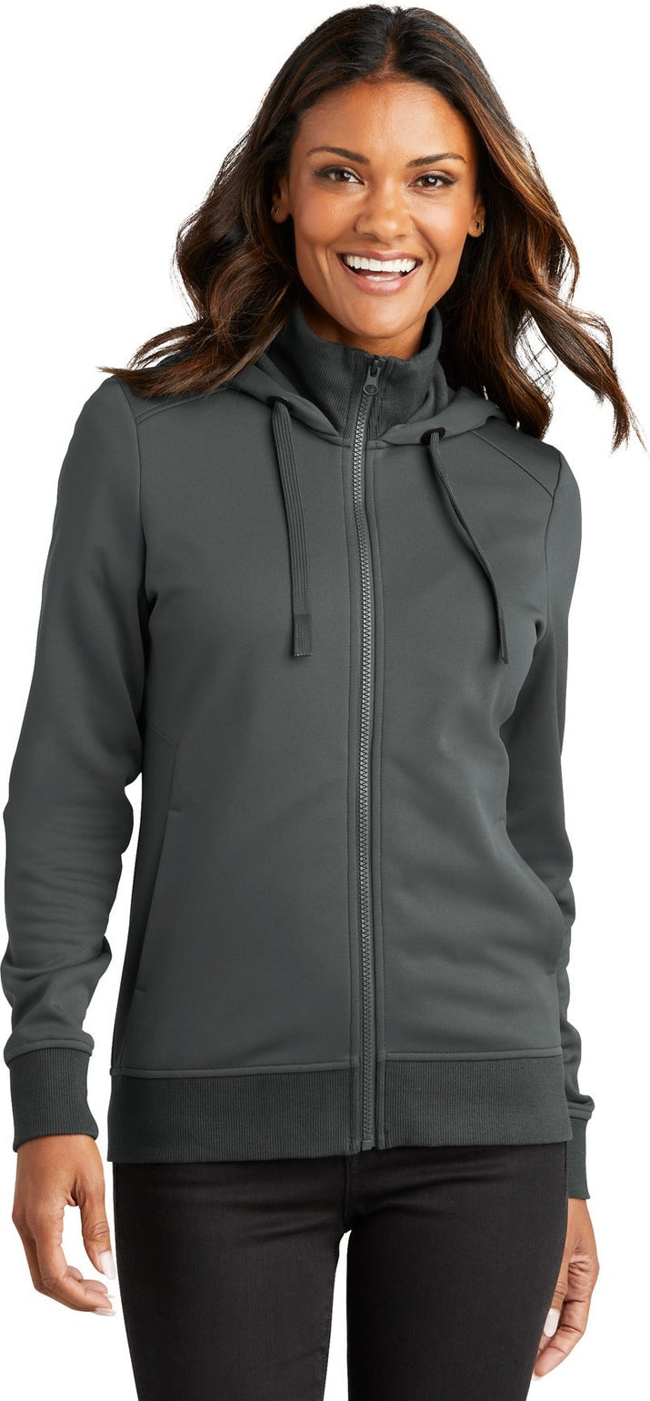 Front View of Graphite Port Authority Women's Smooth Fleece Hooded Jacket L814