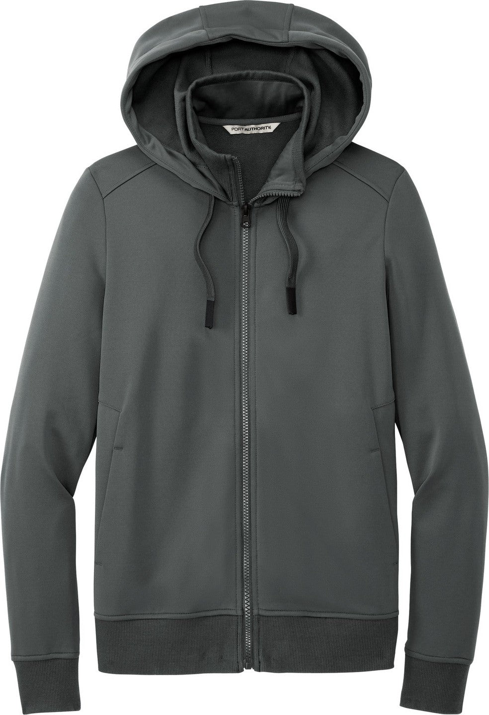 Front View of Graphite Port Authority Women's Smooth Fleece Hooded Jacket L814
