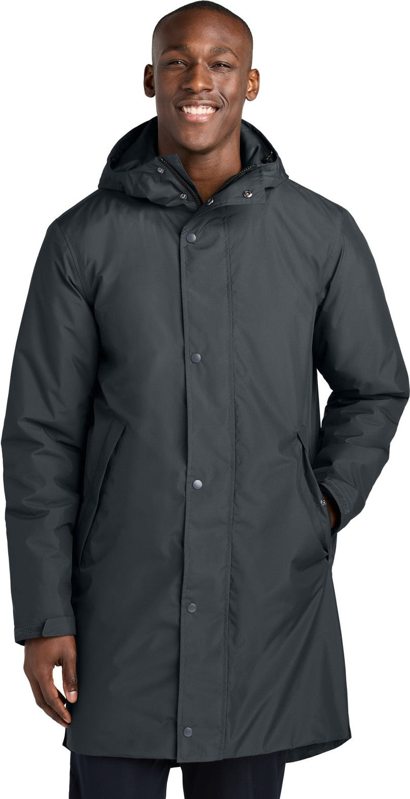 Front View of Graphite Sport-Tek Waterproof Insulated Sideline Parka JST55