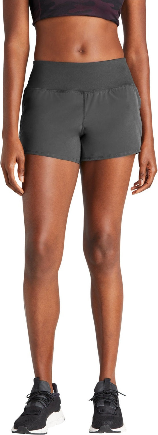 Front View of Graphite Sport-Tek Women's Repeat Short LST485