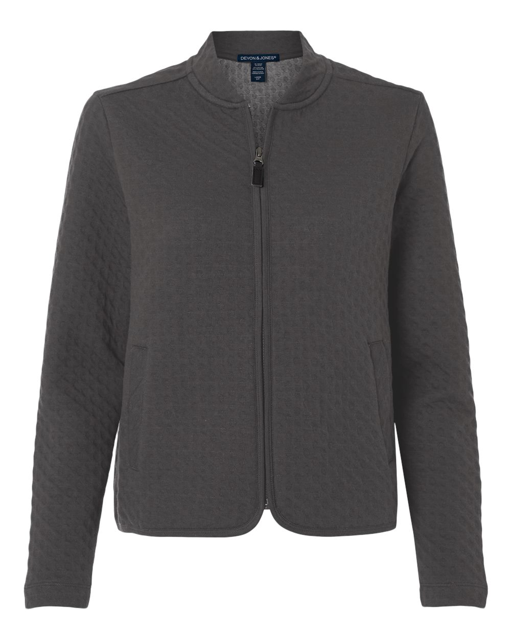 Front View of Graphite Women's Berkeley Textured Full-Zip Jacket - DG740W