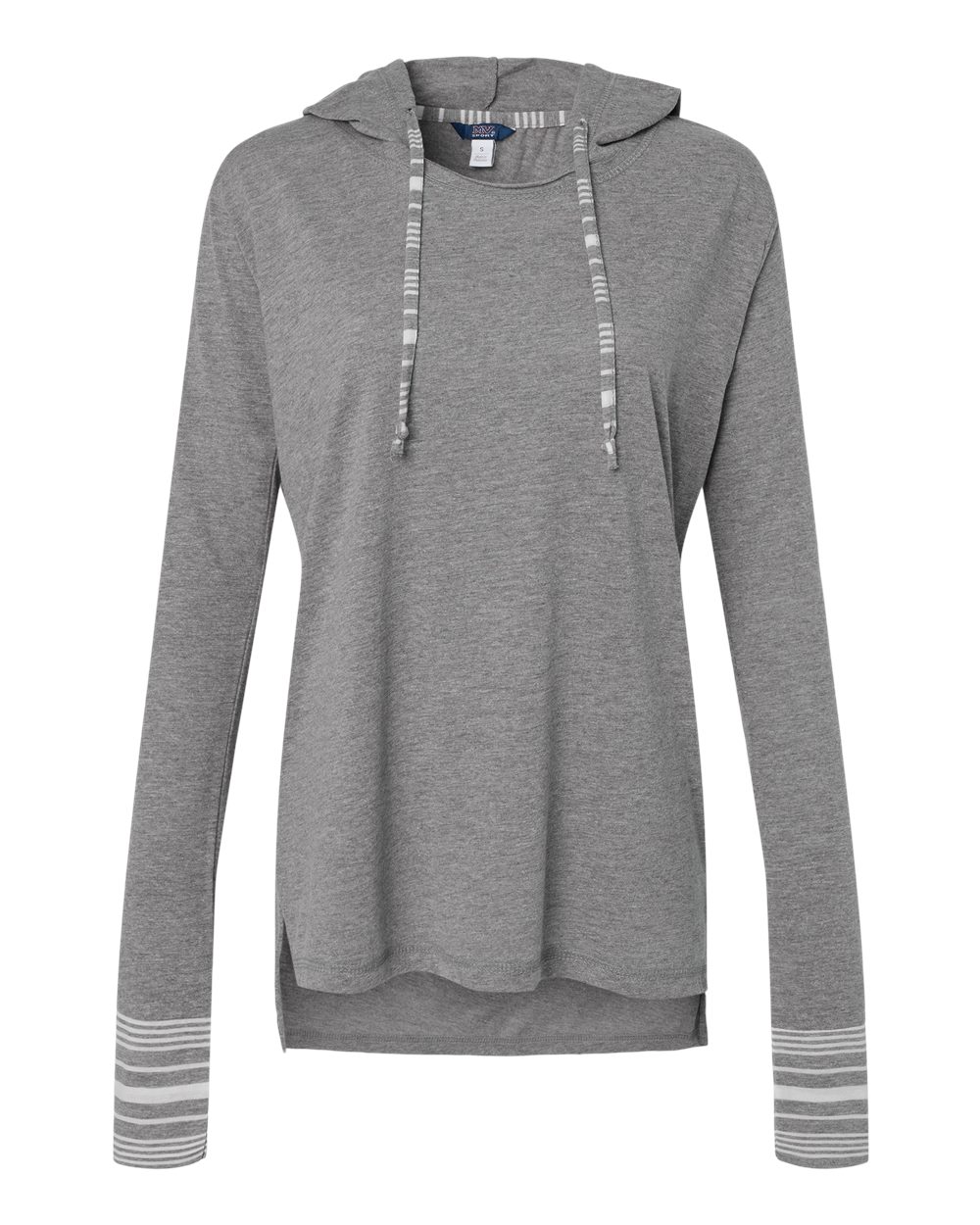 Front View of Graphite Women's Heathered Jersey Hooded Tunic - W19439