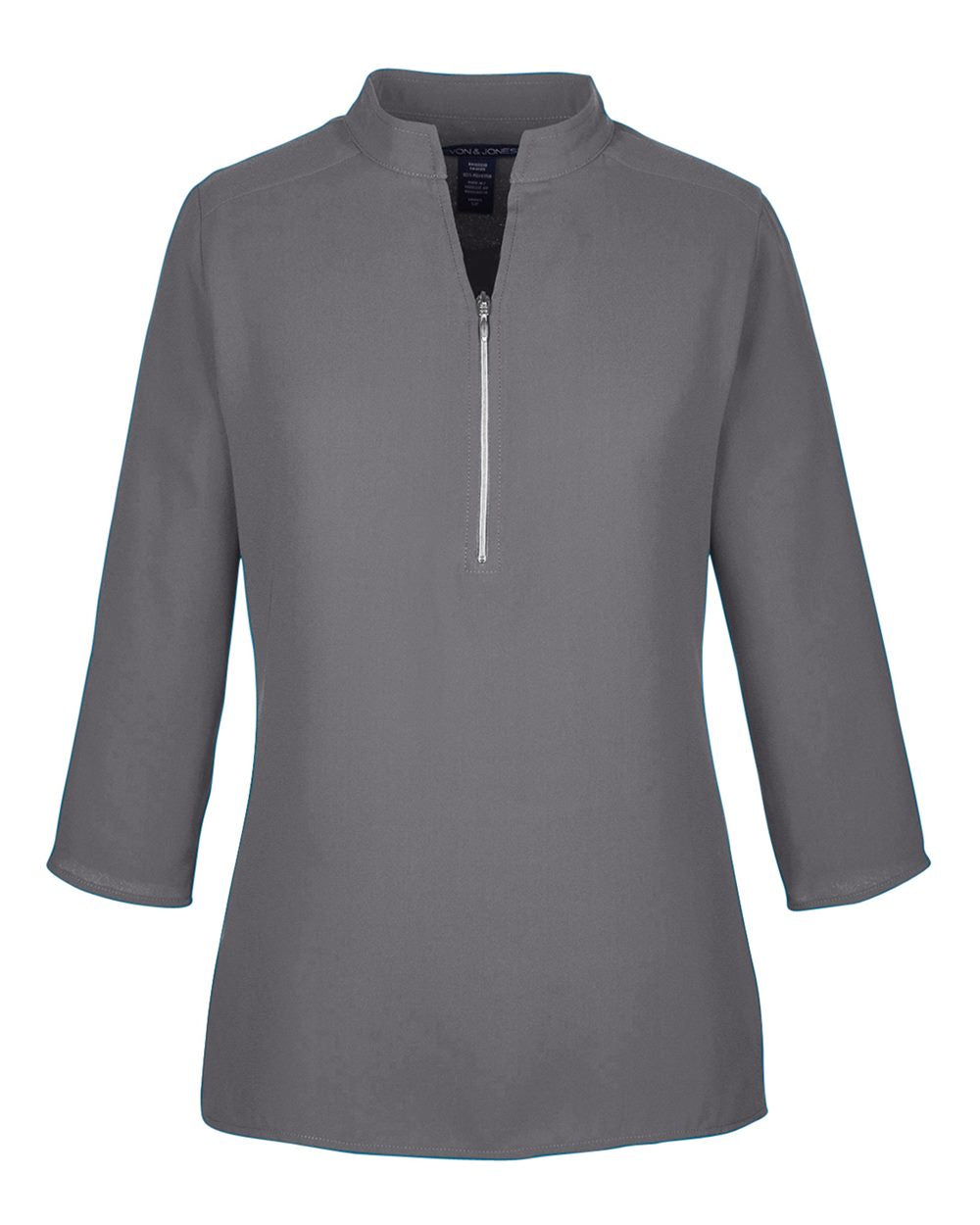 Front View of Graphite Women's Perfect Fit™  Three-Quarter Sleeve Crepe Tunic - DP611W