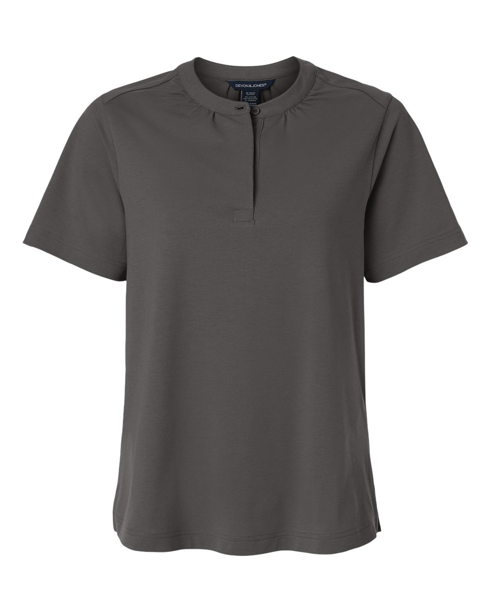 Front View of Graphite Women's Seaton Pebble Textured Polo - DG102W plain