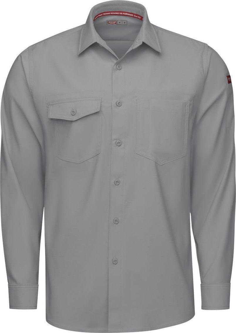 Front View of Gravel Cooling Long Sleeve Work Shirt - TSM4