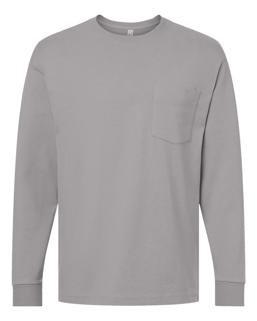 Front View of Gravel Super Heavyweight Long Sleeve Pocket Tee - 9410