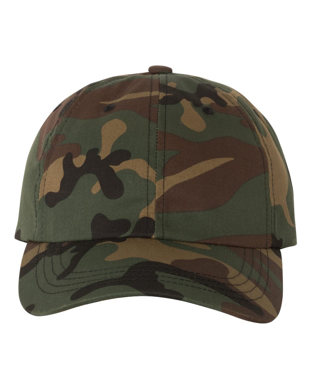 Front View of Green Camo Classic Dad Hat - 6245CM