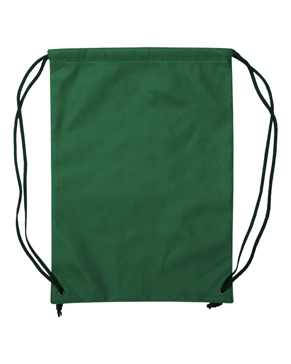 Front View of Green Non-Woven Drawstring Backpack - A136