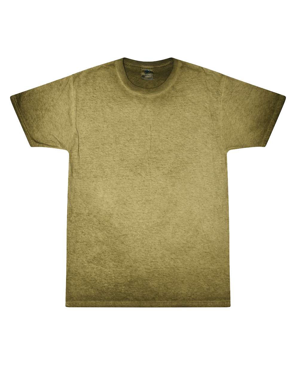 Front View of Green Oil Wash T-Shirt - 1310