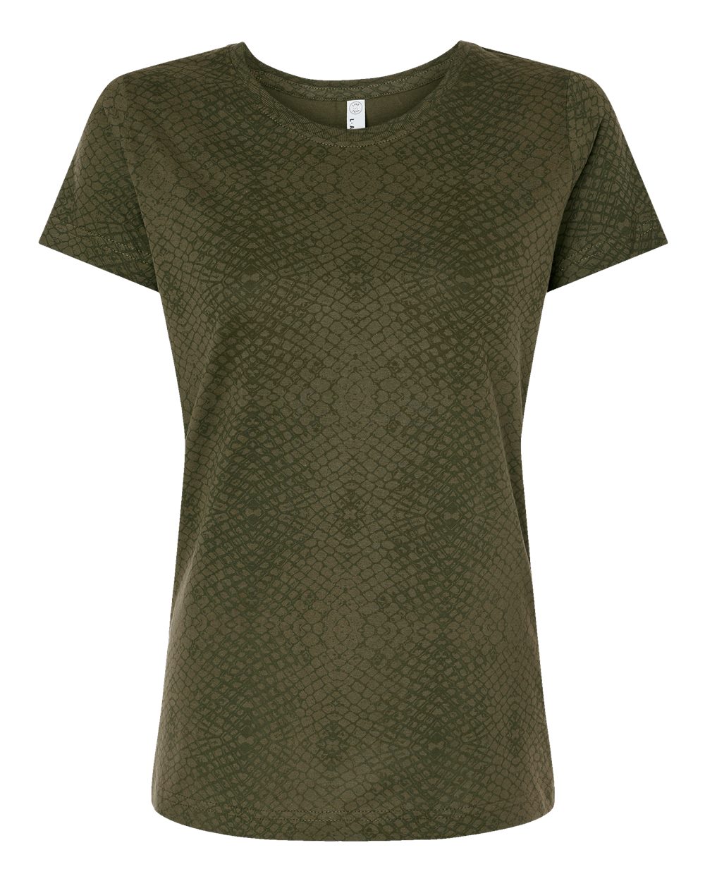 Front View of Green Reptile Women's Fine Jersey Tee - 3516